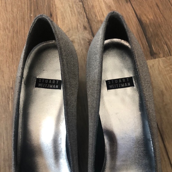 Stuart Weitzman 8.5 square toe gray chunky heel - Picture 4 of 12